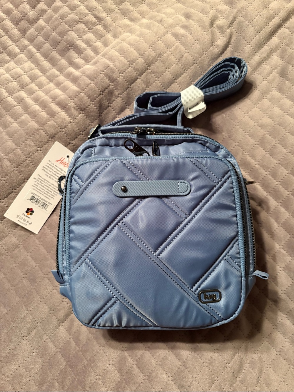 Lug Skeeter Bridge Denim Drift Blue NWT Crossbody Bag Purse dusty blue compact
